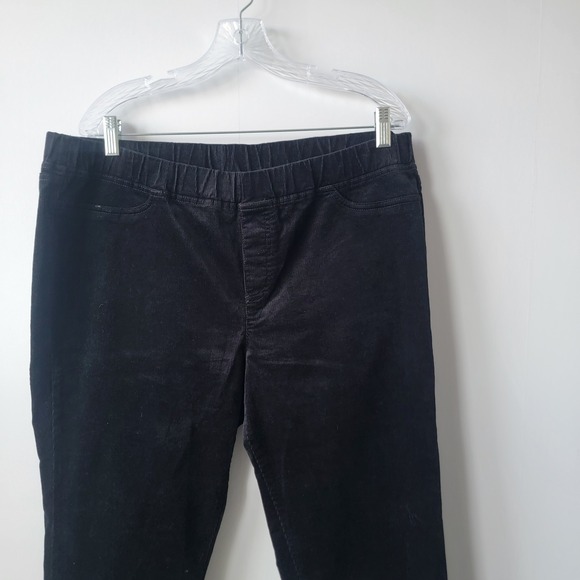Eileen Fisher womens black High rise corduroy pants size xl ankle elastic waist - Picture 3 of 8